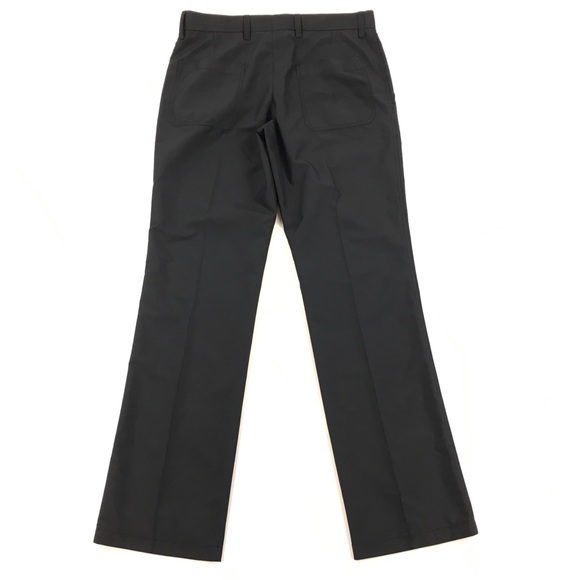 Men's J. Lindeberg Black Flat Front Golf Pants. - Picture 2 of 6